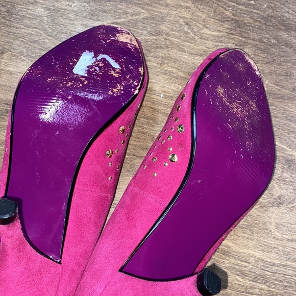 Twiggy of London pink vintage heels leather size 8 1/2 medium - Picture 10 of 11